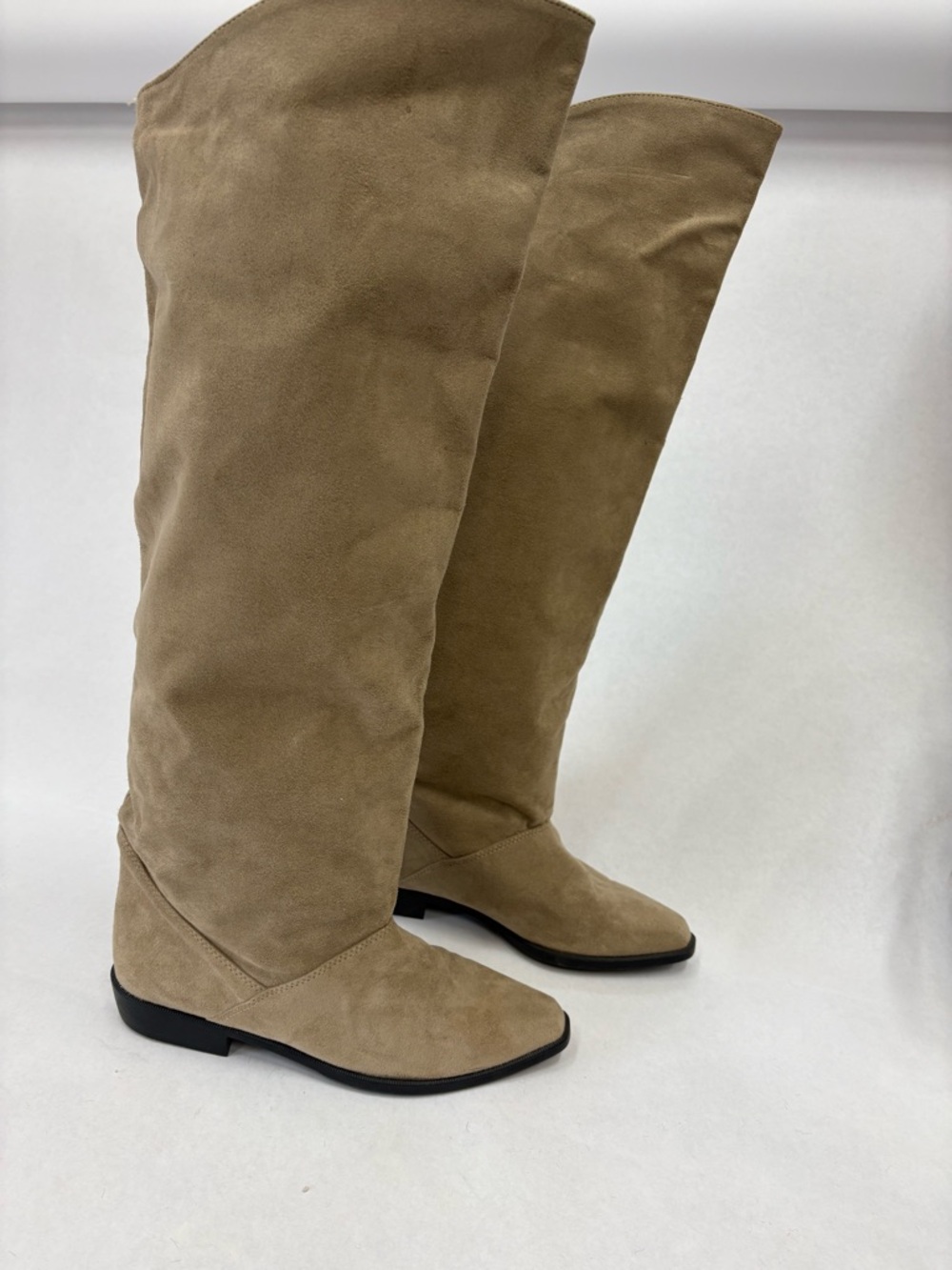 Vintage Linda Lundström ultra suede adjustable over the knee boot